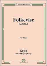 Folkevise Op.38 No.2,for Piano piano sheet music cover